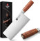 XINZUO 20,5cm Coltello da Cuoco Cinese Acciaio Composto 3 Strati Coltello da Chef Multifunzione -Professionale Acciaio Inossidabile Tagliente Mannaia Cinese -Manico Ergonomico in Red Wood