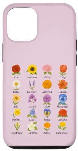 Arten von Blumen Floral Wildflowers Hülle für iPhone 12/12 Pro