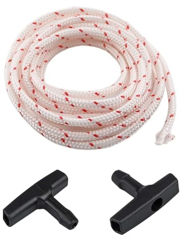 Starterseil Rasenmäher,10-Meter Seilzugstarter Seilzug Zugseil,Starter Seil | 3 mm Rückstoßstarterseil Schnur with 2 Griff Ersatz Zubehör,für Wäschespinne,Kettensäge Ziehen,Bürstenschneider