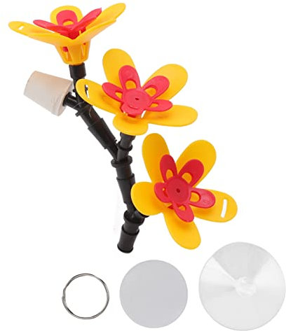 Kikumi DIY Hummingbird Feeder Hanging Bottle Recycling Flower Hummingbirds Feeding Kit for Garden Courtyard (Three Flower)