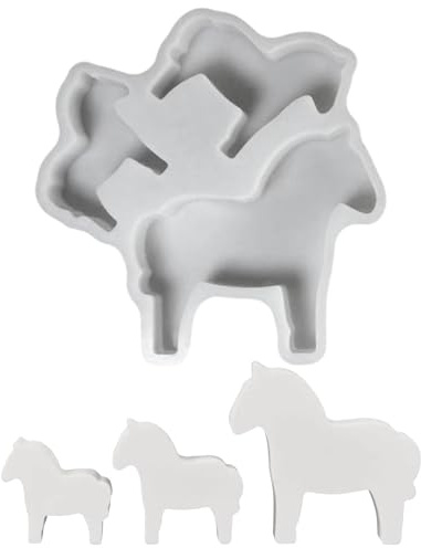 3 Stück Silikonformen Gießformen Pferd, Silikonform Pferd Silikonform Tiere Gipsformen zum Gießen Pferde Gießformen Silikon Tiere Gießform Tier Epoxidharz Formen für DIY Gips Kerzen Tischdekoration