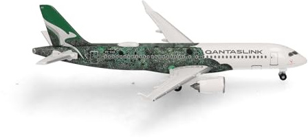 Herpa Model Airplane QantasLink Airbus A220-300 – Flying Art Series/Minyma Kutjara Tjukurpa, miniature scale 1:500, collectible, airplane model without stand, metal