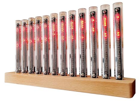 AYYDS LED Nixie Uhr, Nixie Röhrenuhr Tube Clock, Musik Rhythmus Licht, Verschiedene Rhythmusstile, Einstellbare Helligkeit, Desktop Dekoration, Kreatives Geschenk zum Geburtstag Weihnachten