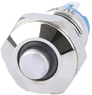 Mini interrupteur à bouton-poussoir métallique de 8 mm, marche/arrêt, momentané, haute pression, 3 V/12 V, avec éclairage LED, 10 pièces(Yellow LED,MOMENTARY_10MM_220V)