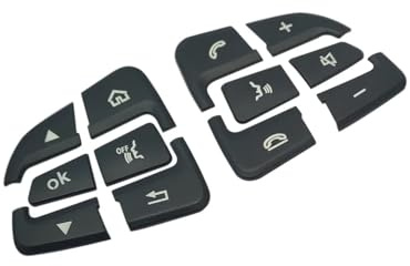 Auto Lenkrad Knopf Abdeckung Aufkleber Trim Für Mercedes Für Benz C W205 GLC X253 V Klasse Für Vito W447 Zubehör Auto Interieur(Schwarz)