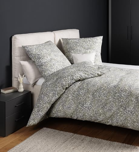 Janine Tango 20165 Mako-Soft-Seersucker Bettwäsche, 155x220,80x80, beige grau