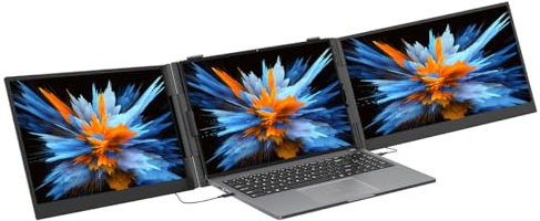Blackview Dual Laptop Bildschirm Erweiterung 14 / 15,3 Triple Screen Monitor, Full HD IPS, USB-C HDMI Extender für MacBook & Windows, 100W PD, Eye Care (15,3 Zoll)