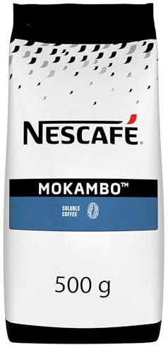 NESCAFÉ Mokambo - Café Soluble - A Dominante Robusta - Café Goût Intense et Savoureux - Fabriqué en France - Café en Poudre - Approvisionnement 100% plus Responsable - Sachet de 500g