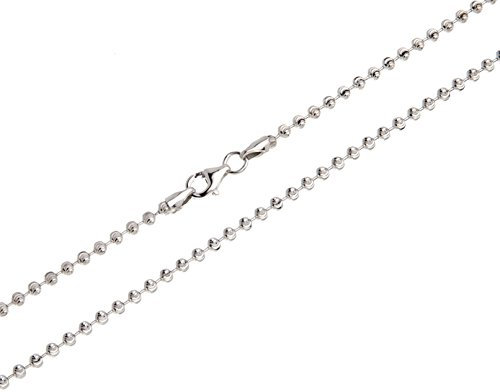 2,5mm Kugelkette, geschliffen- echt 925 Silber, Länge 90cm