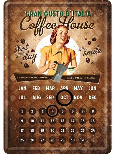 Nostalgic Art Plaque en Metal 10 x 14 cm - Coffee House Lady