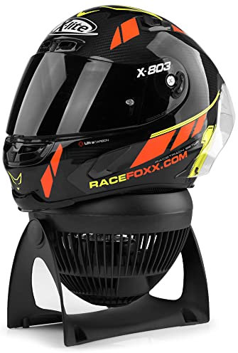 Racefoxx Séchoir à casque, ventilateur de refroidissement moteur, ventilateur de casque, ventilateur de course