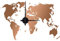 WANDKINGS Weltkarte Wanduhr Wandtattoo (Farbe: Uhr=Schwarz, Aufkleber=Kupfer)