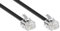 ecabo 3m Modularkabel Telefonkabel – 2x RJ11 Stecker – Anschlusskabel – Westernstecker – 4adrig / 6P4C / 1:1 – Flachkabel – schwarz – für Telefon ISDN AB FAX Modem