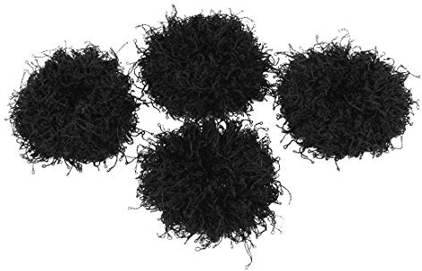 sourcingmap 3cm Breite Nylon, Schwarz Haargummi Pferdeschwanz-halter für Dame 4 Stück DE de