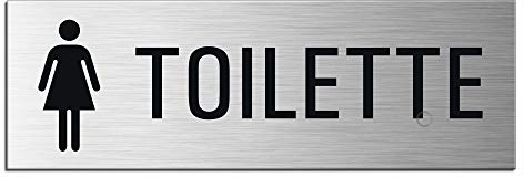 Schild Damen Toilette Türschild 240 x 80 mm Aluminium selbstklebend Nr.25064-S