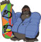 Snowboarder Aufkleber Sticker Wintersport Fun Cool Snowboard Gorilla AFFE