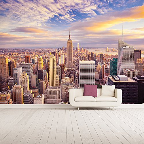 azutura Sunset Skyscrapers New York City Wall Mural Wallpaper available in 8 Sizes Digital