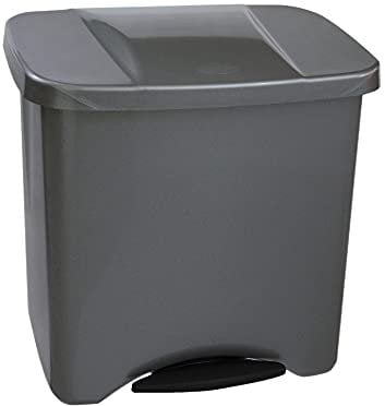 Denox Poubelle à Pédale Écologique, 50 L, Gris Mat