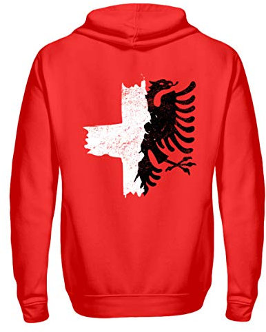 Halb Albanien Schweiz Fahne T-Shirt Albanischer Adler Kreuz Schweizer Flagge - Zip-Hoodie