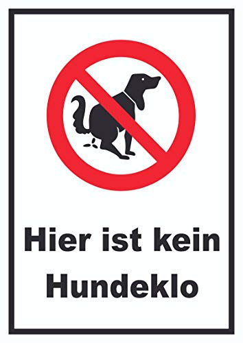HB-Druck Hier ist kein Hundeklo Schild A0 Rückseite selbstklebend