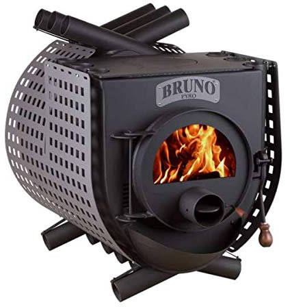 Werkstattofen Bruno Pyro IV mit Herdplatte - 22 kW Warmluftofen - Top Qualität - hochwertiger Stahl - Zulassung für Deutschland und Schweiz - BimSchV (ohne Untergestell, Seitenverkleidung Quattro)