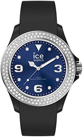 Ice-Watch - ICE star Black deep blue - Schwarze Damenuhr mit Silikonarmband - 017236 (Small)