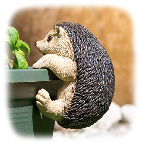 ProdBuy Home Plant Pot Hanging Garden Ornament (Brown Hedgehog)