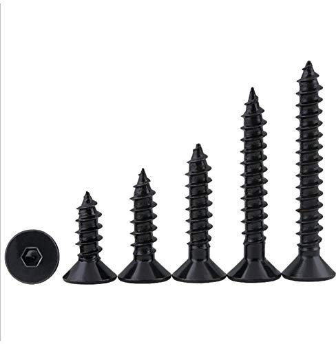 Schwarz 8,8 Flachkopf-Innensechskant-Gewindeschneidschraube KA-Sechskant-Innensechskantschraube M3M4M5M6 10 Stück, 35 mm, M5