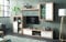 Homely - Mueble de Salón Modular Formentera | Conjunto 4 Muebles Completo | para Televisión | + Mueble Bajo + Mueble Alto + Estantería Alta | Color Roble y Blanco