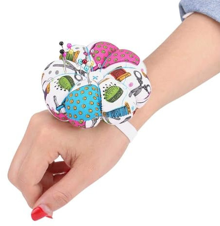 HERCHR Cuscino a Punto Croce Fai da Te Cucito ad ago, puntaspilli creativi per Il Polso, a Forma di Zucca Simpatici Cuscini Ad Ago Puntaspilli, Portable Aghi da Cucire Cuscino dell'ago