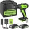 Greenworks 24V Brushless Cordless Drill Kit, 310 in./lbs, 18+1 Position Clutch, 1/2 '' Keyless Chuck, Variable Speed, (2) 2Ah Batteries with 2A Charger, LED Light, 8pcs Drill Bits with Tool Bag
