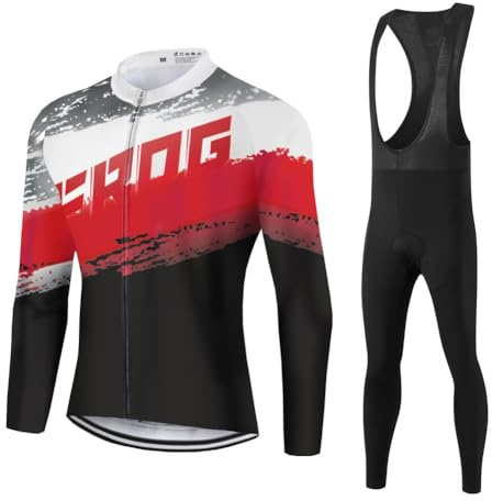 UGLY FROG Fahrradtrikot für Herren, Langarm, Radsport, Lange Ärmel + Fahrradhose, Lange Einlegesohlen, professionell, für MTB, Rennrad und Stadt