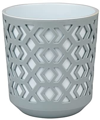 Home Garden Ornaments Mixed Plant Pots Indoor 25cm Diameter – Decorative Plant Pot Cover Grey with Flower Pot White – Plastic Plant Pot – Flower Pots Outside (Ø25cm, Grey+White)