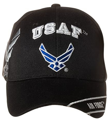 Offiziell lizenzierte United States Air Force bestickte Baseballkappe, Schwarz-blaue Variante, Einheitsgröße
