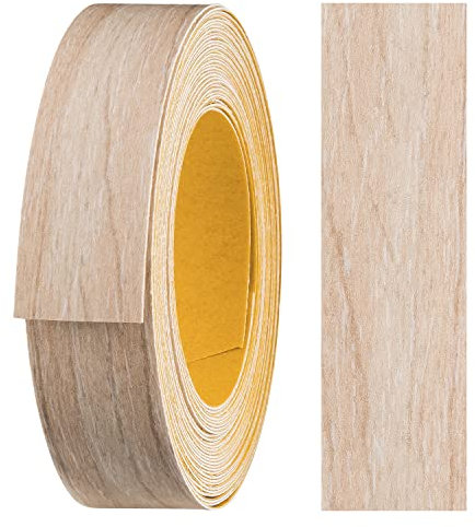 haggiy Melamine Edge Tape self-Adhesive 18 mm x 5 m I Edge Tape I Furniture Edge Tape I Secure Hold Without Ironing I Edge Banding I Veneer for Shelves/Wooden Panels (Ruester Libert Light)