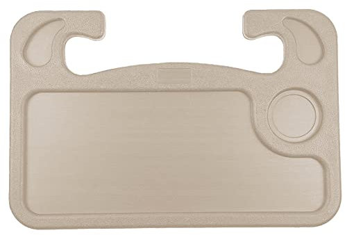 LoyaGour Steering Wheel Tray,Car Table Food Trays for Eating,Laptop Mount,Cars Desk for Driver,Fit Most Auto Vehicle Steering Wheels(Beige, Medium)