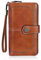 HUA ANGEL Femme Longue Clutches Portefeuille Grande Capacité Portefeuille de Téléphone Cuir PU Sac de Poignet Porte-Monnaie à Glissière avec Plusieurs Emplacements pour Cartes de Crédit