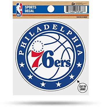Rico Industries NBA Basketball Philadelphia 76ers Primary 10,2 x 10,2 cm Sport-Aufkleber