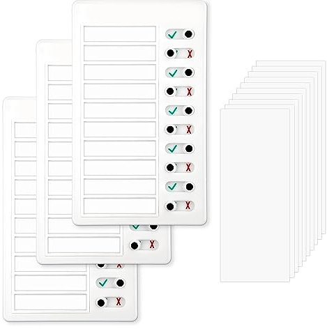 3uds Lista de Tareas para Niños con 10 Tarjetas de Papel en Blanco, 12x20cm Tabla de Tareas del Hogar Reutilizable Tablero de Lista de Verificación para el Hogar de los Niños Planificador Diario