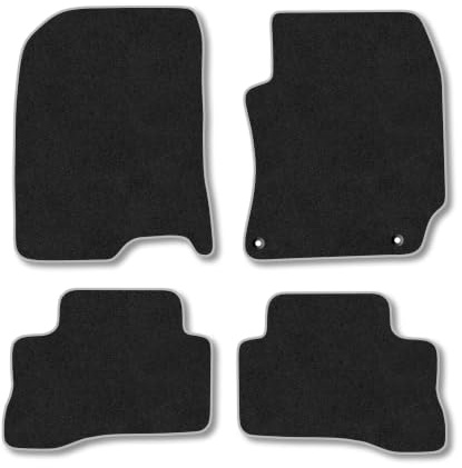 Hyundai Kona (2020-2023) [Hybrid] Carpet Car Mats | Grey Edge Trim Tailored Fit Floor Mats Full Coverage Protection Accessories Easy Clean Anti Slip Made in the UK