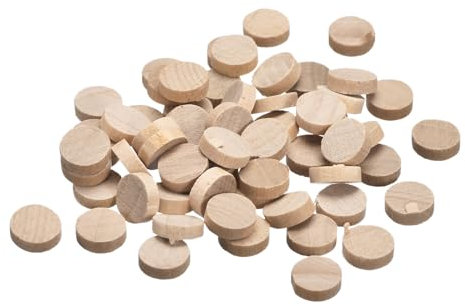 sourcing map Holzstopfen mit flachem Kopf, 1,9 cm (3/8 Zoll) Holzknopfschraube, Holzstopfen, Schraubenlochabdeckungen, Distanzhülsen für Möbel, Tische, Stühle, 100 Stück