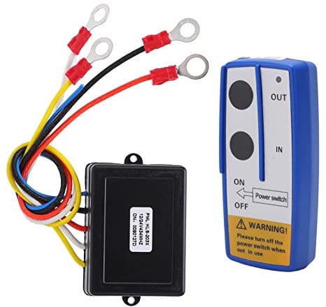 Kit Telecomando Wireless per Verricello, Portata 75 Piedi, Universale 12V/24V, con Ricevitore, per CamionATV SUV (BLUE)