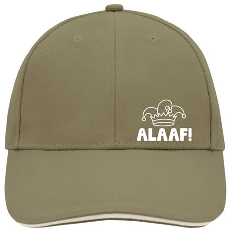 Huuraa Basecap Alaaf Narrenkappe Geschenk Olive/Beige Alaaf Accessoire