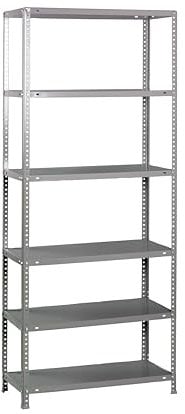 PROREGAL Schraubregal Panda Tall | HxBxT 200x100x40cm | 6 Fachböden | Fachlast 100kg | Verzinkt | Regal Standregal Aufbewahrungsregal