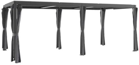 creador Kiosko XL Lamellendach Voll-Aluminium Pergola 5,40x3x2,30 m, Anthrazit/Hellgrau, 878353