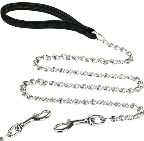 Dog Chain Leads, Chain Dog Lead, Heavy Duty Dog Lead Chain, Anti-Chew Dog Chain for Enhanced Walking Experience, Chain Lead For Small Medium Large Dogs(1.2M)