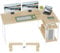 TRIUMPHKEY 160 * 80cm L Shaped Computer Desk with Reversible Large Storage Shelves, Corner Desk Computer Workstation Matching Under Desk Height Adjustable Storage, Home Office Work Table Beige