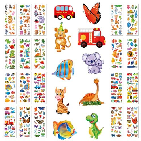 20 Sheets Cute Temporary Tattoo fake tattoos markers for Kids Toddlers Children Boys Girls