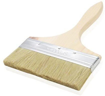 Pinceau de Surface 200 mm Édition Spéciale, pour Grandes Surfaces, Lasure, Vernis, Peinture à la Craie, avec Poignée en Bois, Brosse à Huile, Pinceaux Plat pour Meubles, Mur, Clôture, Marron
