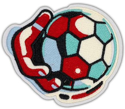 Wikineon Colorful Soccer Patch, Iron On/Sew On Patch Applique, Funny Football Embroidery Patch for Clothing Jeans Jackets Backpacks Hats Shirts - DIY Cool Patch Badges